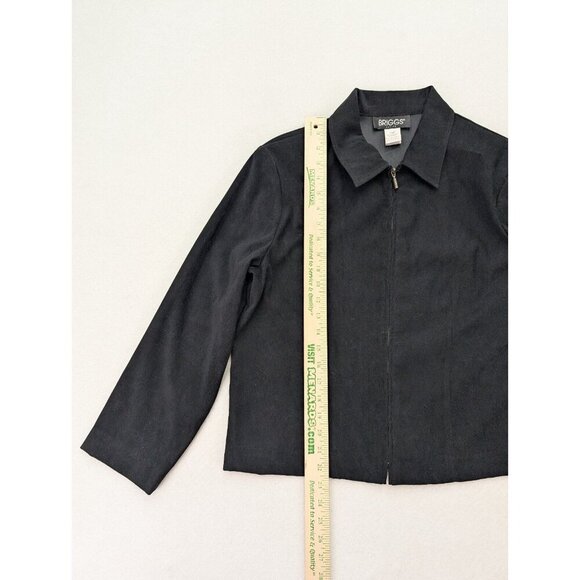 Briggs Women's Jacket Size 10P Black Soft Microfiber Full Zip - Picture 7 of 9